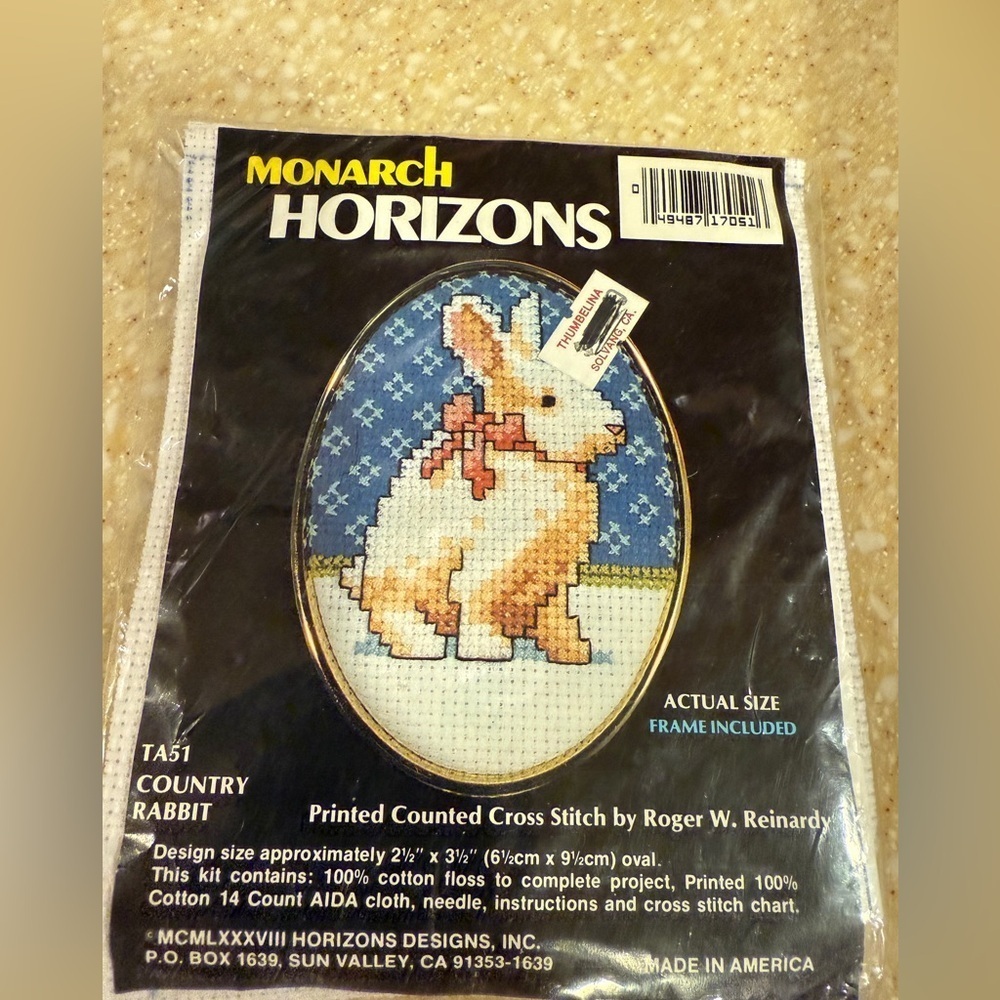Vintage Country Rabbit Cross Stitch Kit New